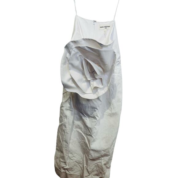 MARA HOFFMAN White Linen A-Line Strapless Bloom Bodice Maia Dress size 10 - Picture 11 of 15